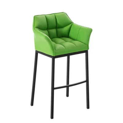 Afbeelding van Barkruk Sarpsborg Kunstleer met 4 poots Frame Zwart Groen
