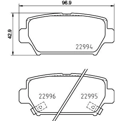 Afbeelding van HELLA 8DB 355 039 401 Remblokkenset Met akoestische slijtagewaarschuwing MITSUBISHI: Eclipse Cross
