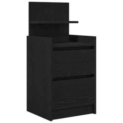 Afbeelding van vidaXL Nachtkastje met 2 lades 38x34x80 cm zwart