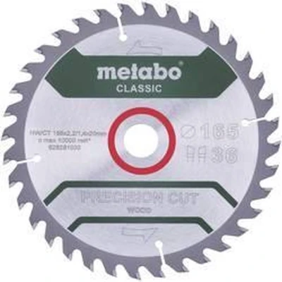 Afbeelding van Metabo Precision cut Wood Classic 165X20 Z42 WZ 5 628027000 Hardmetaal cirkelzaagblad 165 x 20 1.2 mm Aantal tanden: 42 1 stuk(s)