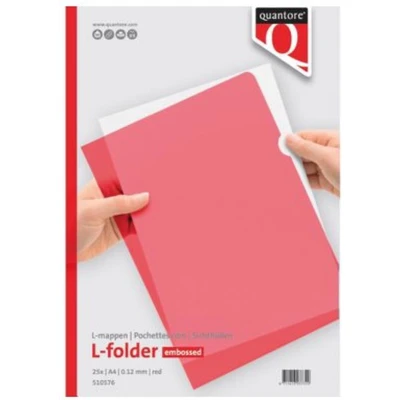 Afbeelding van Insteekmap L model Quantore A4 PP 0.12mm rood 25 stuks