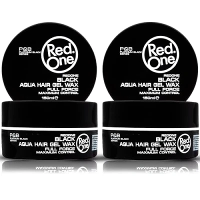 Afbeelding van RedOne Waterhaarwax zwart 150 ml haarwax voor mannen en vrouwen ultra grip limoengeur maximale controle 2 stuks