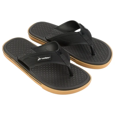 Afbeelding van Spin Slippers Heren Black Beige 990 44 Zwart