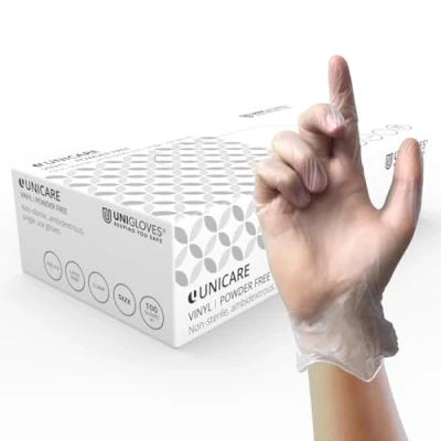 Afbeelding van Unicare Vinylhandschoenen, poedervrij, maat M, 100 stuks
