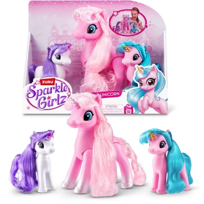 Afbeelding van 3 dierenfiguren Sparkle Girlz Eenhoorn