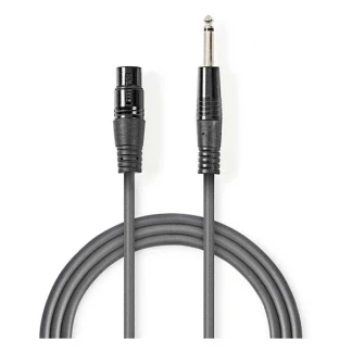 Afbeelding van XLR (v) naar jack 6.35 mm kabel Nedis 10 meter (Mono, Ongebalanceerd, 100% koper)