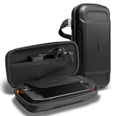 Afbeelding van Spigen Rugged Armor Pro Harde draagtas met accessoirevakken en originele oplader compatibel Lenovo Legion Go zwart