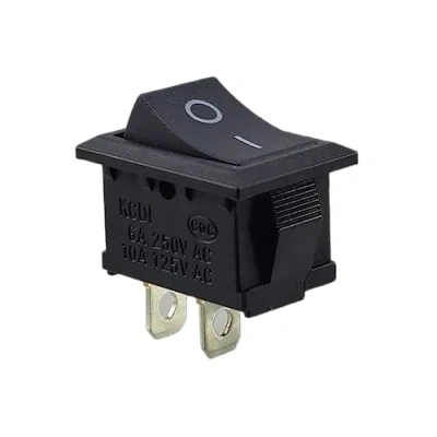 Afbeelding van KCD1 Mini tuimelschakelaar 19 x 13 mm 250 V 6 A 125 10 AC (6 V, 9 12 24 AC/DC), zwart, rechthoekig, 2 polig aan/uit