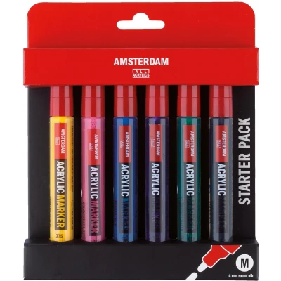 Afbeelding van Amsterdam Acrylmarker startersset 6 kleuren