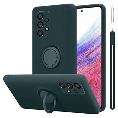 Afbeelding van Cadorabo Hoesje geschikt voor Samsung Galaxy A53 5G in LIQUID GROEN Beschermhoes van flexibel TPU silicone Case Cover met ring