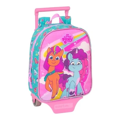 Afbeelding van Schoolrugzak met Wielen My Little Pony Magic Roze Turkoois 22 x 27 10 cm