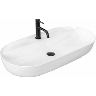 Afbeelding van REA Aura Opzetwastafel Waskom 81 x 41 14 cm Glans Wit