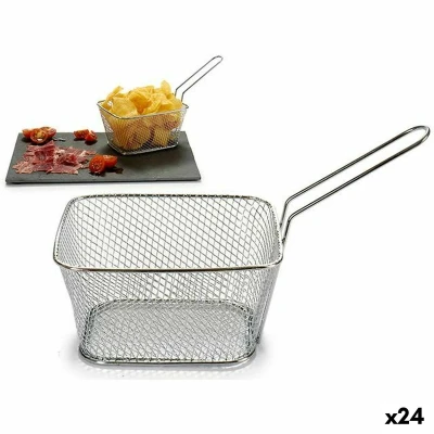 Afbeelding van Mand voor aperatieven Zilverkleurig Ijzer 24 x 13 11 cm (24 Stuks)