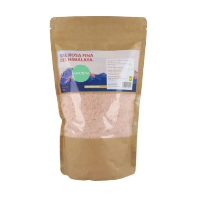 Image de Naturitas Essentials Sel rose fin de l&#039;Himalaya 1 kg 100 % naturel non raffiné sans additifs OGM