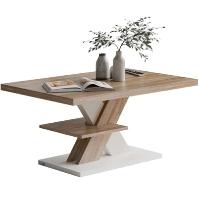 Afbeelding van CASARIA Salontafel Detroit Extra Legblad 90x60x45cm Eik