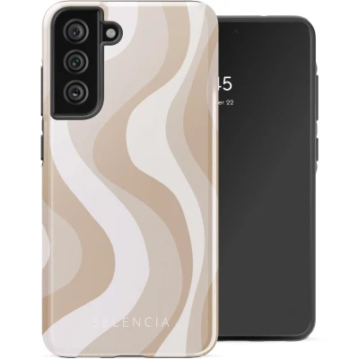 Afbeelding van Selencia Hoesje Geschikt voor Samsung Galaxy S21 FE Vivid Backcover Desert Waves Beige
