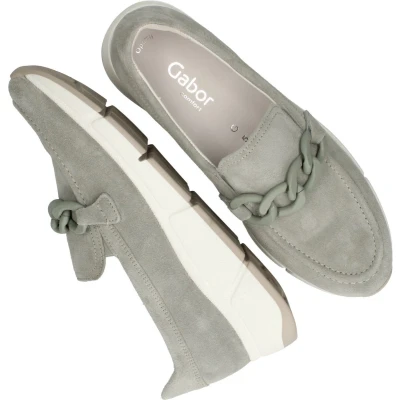 Afbeelding van Gabor Damespantoffels, lage schoenen voor dames, uitneembare binnenzool, gemiddelde extra breedte (G), Pino groen 40