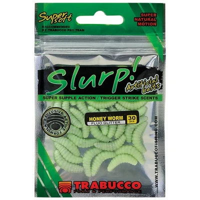 Afbeelding van Trabucco Slurp Bait Honey Worm Imitatieaas Standard 30 stuks per verp. / Fluo Glitter
