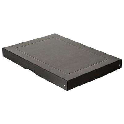 Afbeelding van Falken PureBox Black. Made in Germany, 40 mm hoog, DIN A3, opbergdoos met deksel van stevig gerecycled karton, blauwe engel, veganistisch, geschenkdoos, transportdoos, transportbox