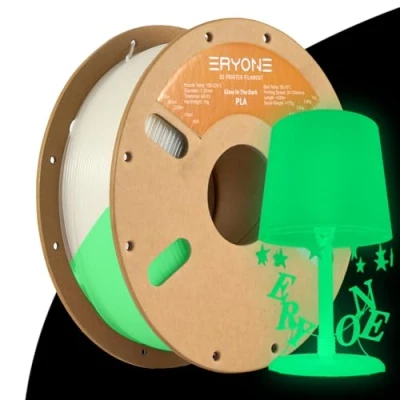 Afbeelding van ERYONE Glow PLA filament 1,75 mm +/ 0,03 voor 3D printers, glanzend groen 1 kg