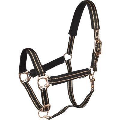 Afbeelding van Horka Halsterset Deluxe Zwart/Rosé Pony