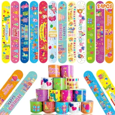Afbeelding van Acuiwer slap armband, 24 stuks, bandjes voor kinderen, verjaardag, vullers, cadeau, feest, favorieten, meisjes, jongens