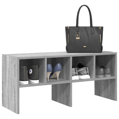 Afbeelding van vidaXL Schoenenrek stapelbaar 89,5x30x40 cm grijs sonoma eikenkleurig