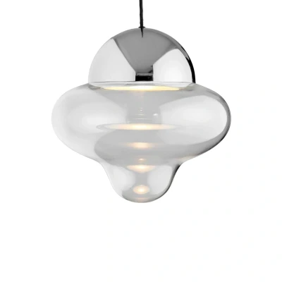 Afbeelding van Hanglamp Nutty XL, helder / chroomkleurig, Ø 30 cm, glas