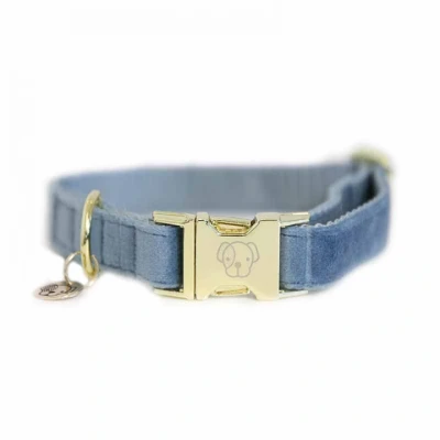 Afbeelding van Kentucky Halsband Velvet Light Blue 25 38cm Agradi.be