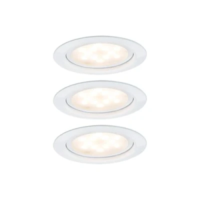 Afbeelding van Paulmann Meubel inbouwspot LED 4,5W wit/metaal Ø65mm (set van 3)