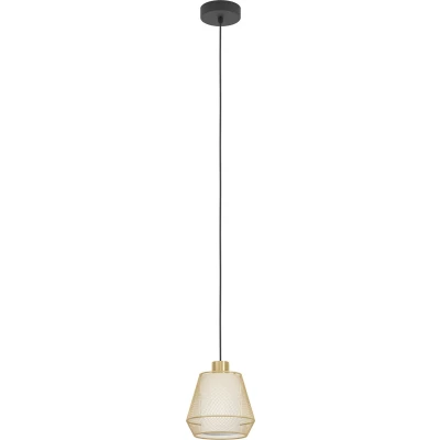 Afbeelding van EGLO Ciudadela Hanglamp E27 Ø 18 cm Zwart/Goud/Wit Staal/Textiel