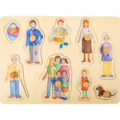 Afbeelding van Family en vrienden noppenpuzzel hout