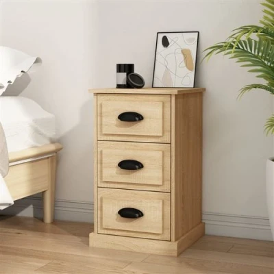 Afbeelding van vidaXL Nachtkastje 39x39x67 cm bewerkt hout sonoma eikenkleurig