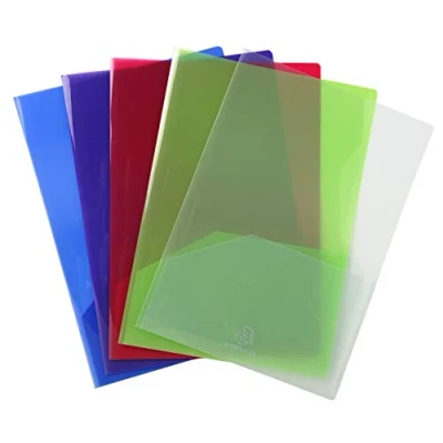 Afbeelding van Exacompta Réf. 3960E Carton de 20 chemises présentation double poche en polypropylène souple 20x100e format 23x32 cm pour A4 et/ou A3 5 couleurs assorties