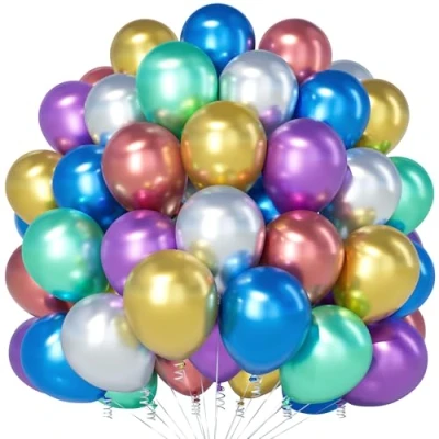Afbeelding van Teselife 100 stuks metallic regenboogballonnen van 30,5 cm voor mannen en vrouwen ballonnen verjaardagsfeest, babyshower, jubileum, afstudeerfeest, verloving