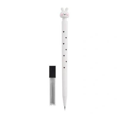 Image de Back2Fun porte mines pour enfants avec lapin sur le dessus, comprend 12 2B, papeterie amusante enfants, crayon mine 0,5 mm, conçu la trousse scolaire ou offrir