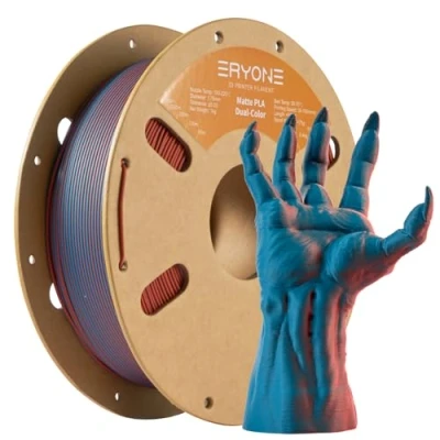 Afbeelding van ERYONE mat Dual Color Coëxtrusie PLA filament 1,75 mm +/ 0,03 mm, tweekleurig voor 3D printers, 1 kg / spoel, groenblauw en burnt oranje
