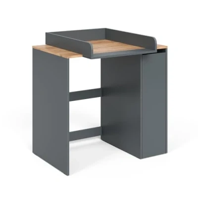 Afbeelding van Vicco VictorWasmachinekast 93.6 x 88.2 cm 2 delen met aankleedkussen Antraciet/gouden eik