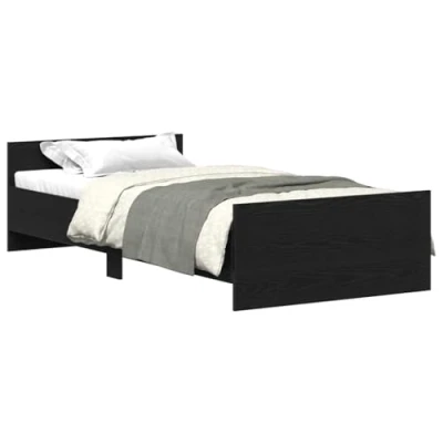 Afbeelding van vidaXL Bedframe zonder matras 90x200 cm spaanplaat zwart eikenkleurig