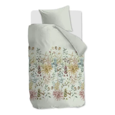 Afbeelding van Ariadne at Home Flowerfields dekbedovertrek Eenpersoons 140x200/220 Licht groen
