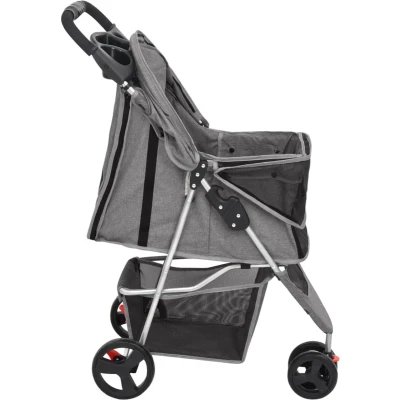 Afbeelding van vidaXL Hondenwagen inklapbaar 80x46x98 cm oxford stof grijs