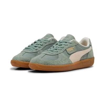 Afbeelding van Puma Palermo Vintage Unisex Sneakers laag, Maat: 44, Green moon/alpine snow Leer en textiel