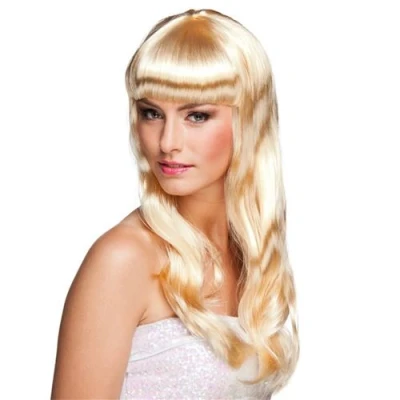 Image de perruque glamour cheveux longs ondulés blond femme 85866