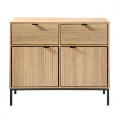 Afbeelding van CALICOSY Ladekast 2 Deuren Lades Houteffect L90 x H79 cm