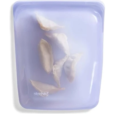 Afbeelding van Stasher Herbruikbare siliconen opbergtas Lavendel voor lunch, reizen, make up, sportschool, geschikt vriezer, oven, magnetron, vaatwasser, waterdicht