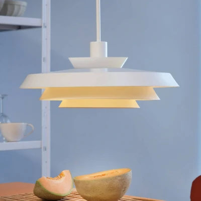 Afbeelding van Dyberg Larsen hanglamp DL44, wit, metaal, Ø 45 cm