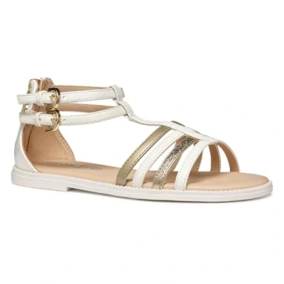 Afbeelding van Geox Karly GIRL Sandalen voor kinderen, Maat: 40, White/platinum Hoogwaardig imitatieleer