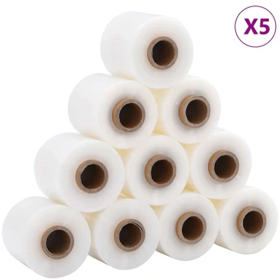 Afbeelding van vidaXL Stretchfolies 50 stuks transparant 23 µm 10 cm x 150 m