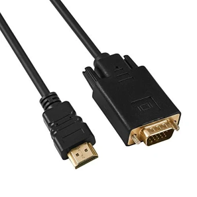 Afbeelding van PremiumCord HDMI naar VGA kabel met converter, Full HD resolutie 1080p 60Hz, vergulde connectoren, kleur: zwart, kabellengte: 2m