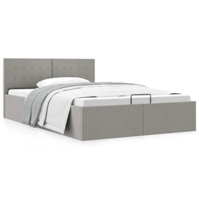 Afbeelding van vidaXL Bedframe met hydraulische opslag stof lichtgrijs 140x200 cm
